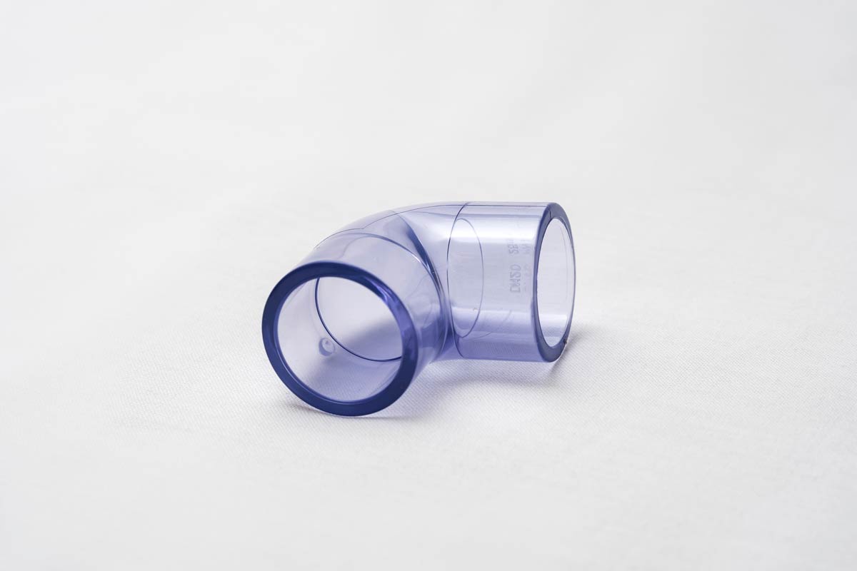 Transparentes Bogenstück UPVC 90 Grad DN16 für Rohr 110mm